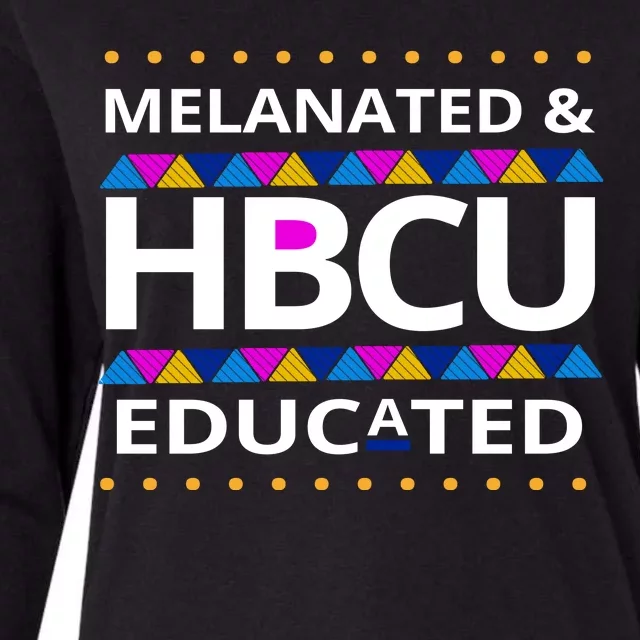 Melanated HBCU Educated Womens Cotton Relaxed Long Sleeve T-Shirt