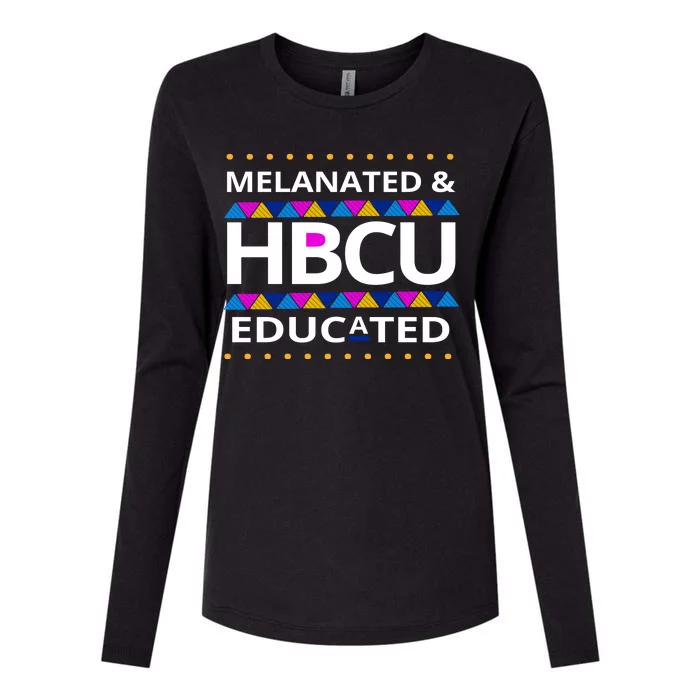 Melanated HBCU Educated Womens Cotton Relaxed Long Sleeve T-Shirt