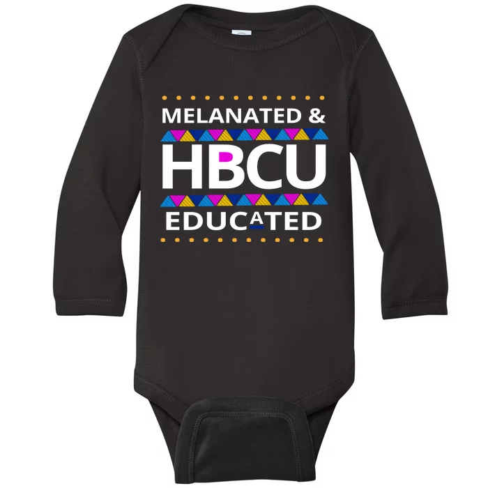 Melanated HBCU Educated Baby Long Sleeve Bodysuit