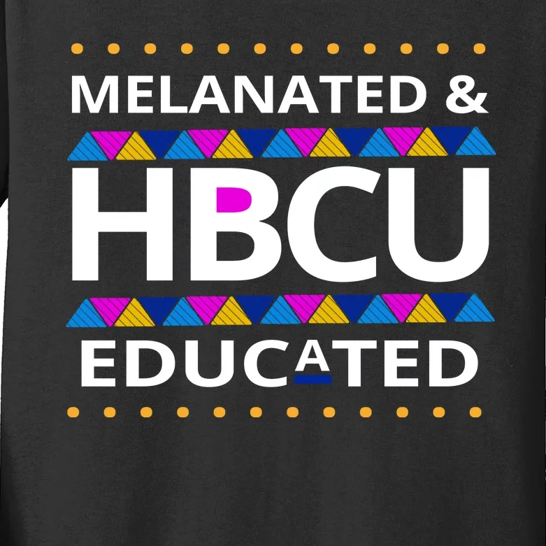 Melanated HBCU Educated Kids Long Sleeve Shirt