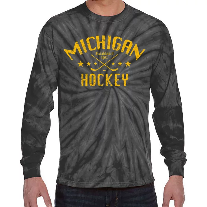 Michigan Hockey Established 1902 Tie-Dye Long Sleeve Shirt