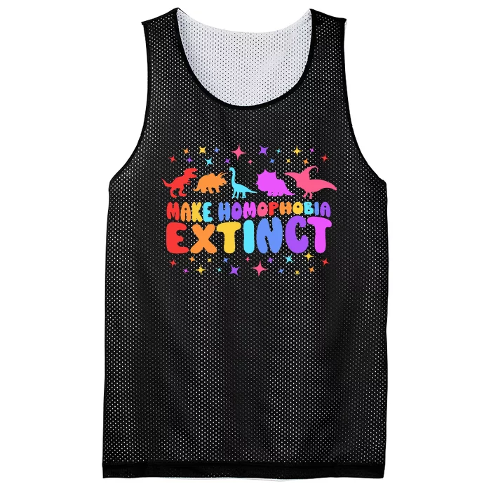 Make Homophobia Extinct Pride Month Mesh Reversible Basketball Jersey Tank