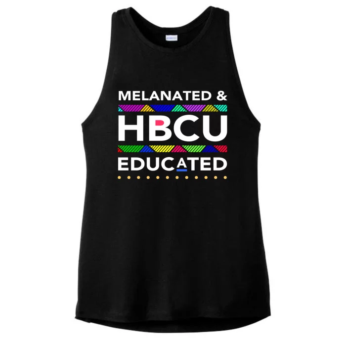 Melanated Hbcu Educated (Historically Black Colleges Unis) Gift Ladies Tri-Blend Wicking Tank