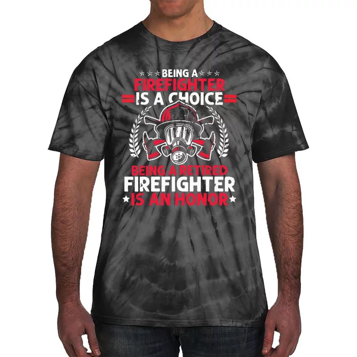 Men Heroic Fireman Gift Idea Retired Firefighter Tie-Dye T-Shirt