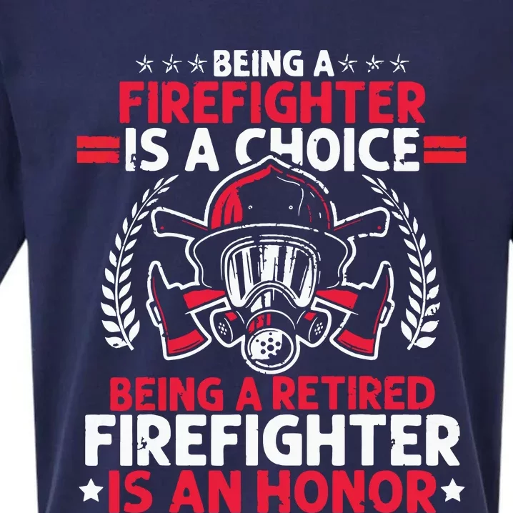 Men Heroic Fireman Gift Idea Retired Firefighter Sueded Cloud Jersey T-Shirt