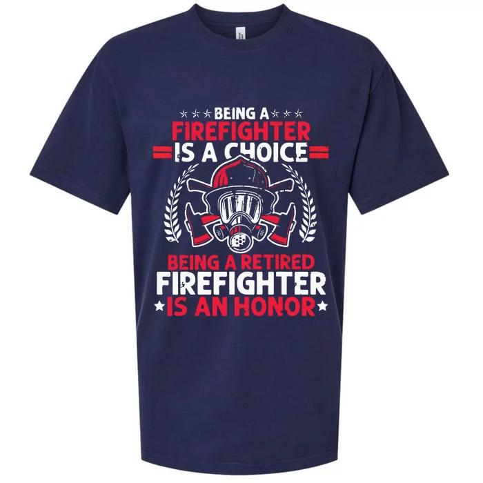 Men Heroic Fireman Gift Idea Retired Firefighter Sueded Cloud Jersey T-Shirt