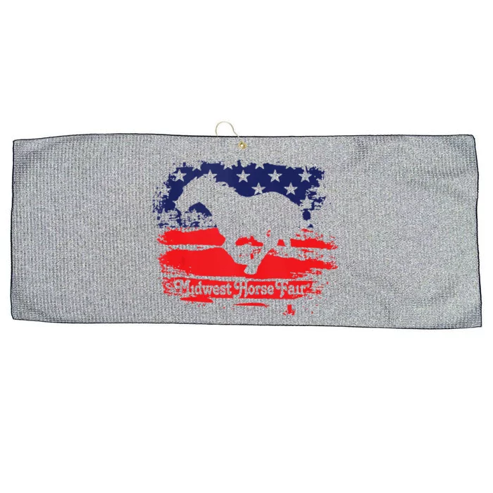 Midwest Horse Fair Redwhiteblue Flag Large Microfiber Waffle Golf Towel