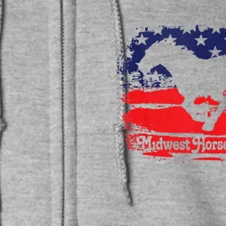 Midwest Horse Fair Redwhiteblue Flag Full Zip Hoodie