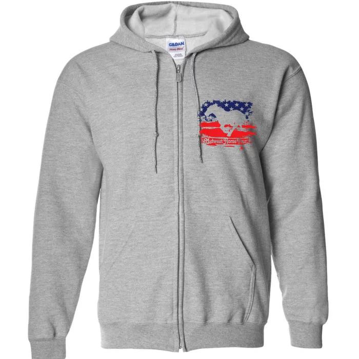 Midwest Horse Fair Redwhiteblue Flag Full Zip Hoodie