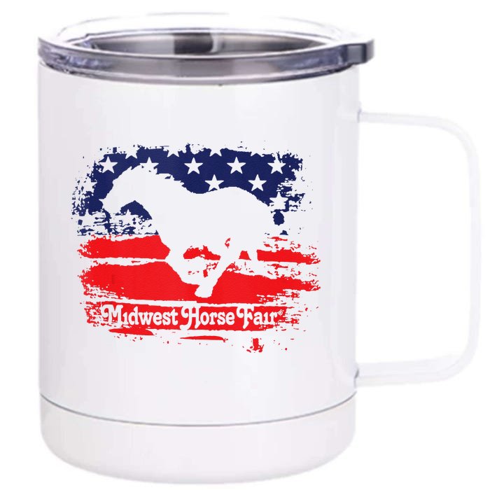 Midwest Horse Fair Redwhiteblue Flag Front & Back 12oz Stainless Steel Tumbler Cup