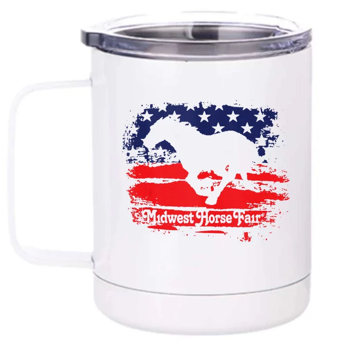 Midwest Horse Fair Redwhiteblue Flag Front & Back 12oz Stainless Steel Tumbler Cup