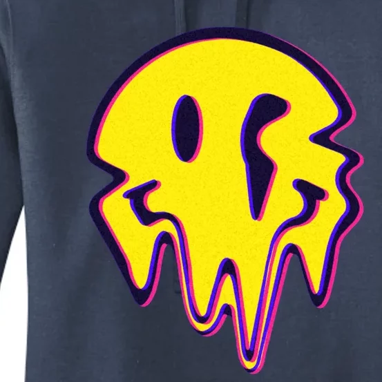 Melting Happy Face Smiley Trippy Acid Women's Pullover Hoodie