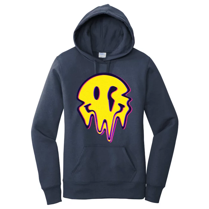 Melting Happy Face Smiley Trippy Acid Women's Pullover Hoodie