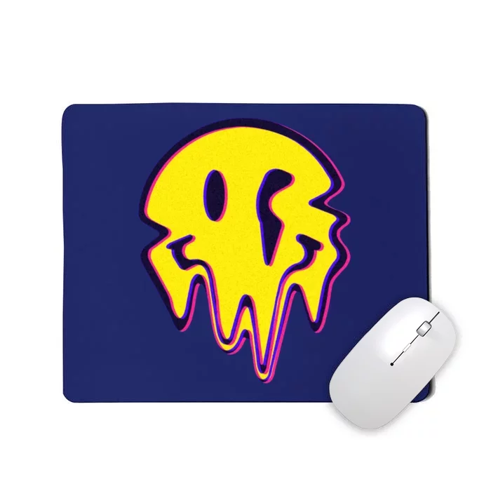 Melting Happy Face Smiley Trippy Acid Mousepad