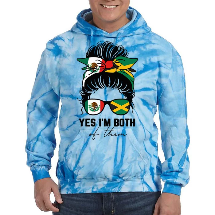 MexicanJamaican Heritage Flag Tie Dye Hoodie