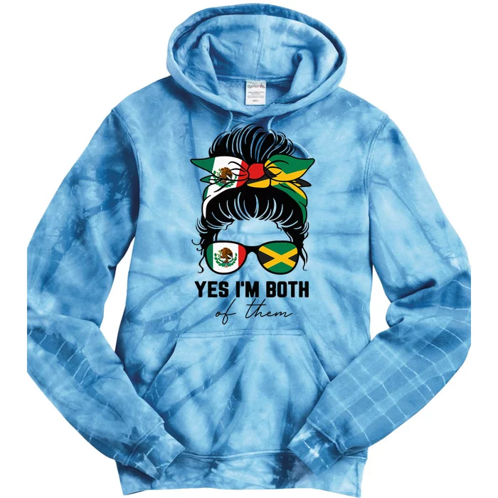 MexicanJamaican Heritage Flag Tie Dye Hoodie