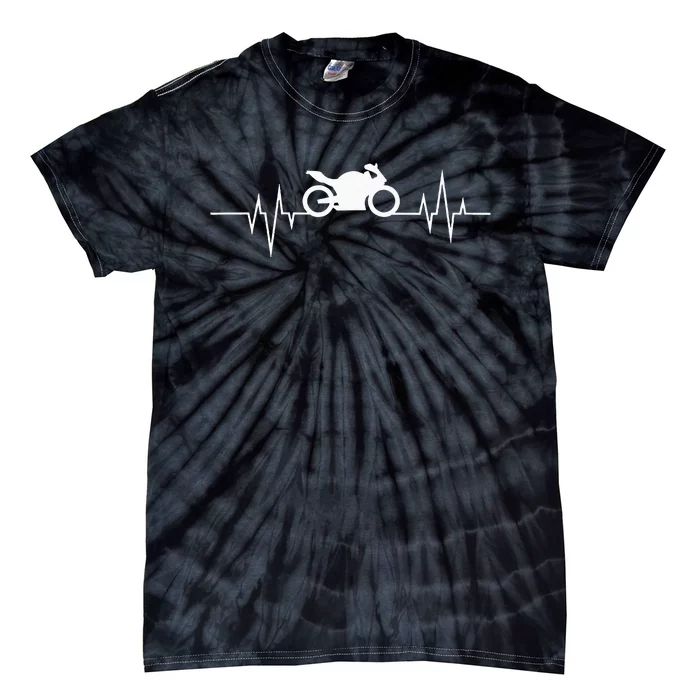 Motorcycle Heartbeat For Motorcyclist And Biker Tie-Dye T-Shirt