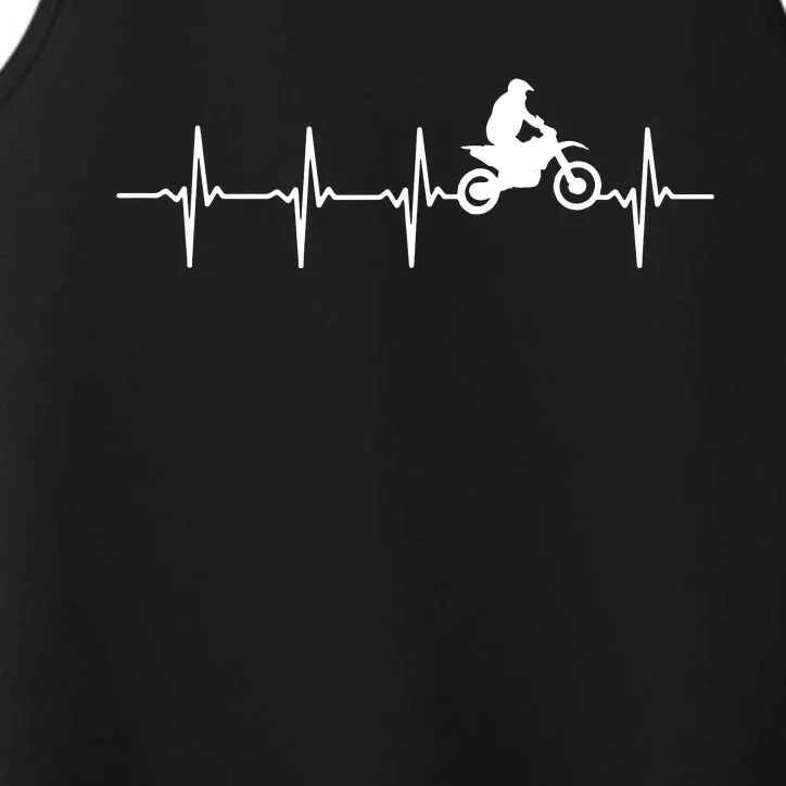 Motocross Heartbeat For Bikers Performance Tank