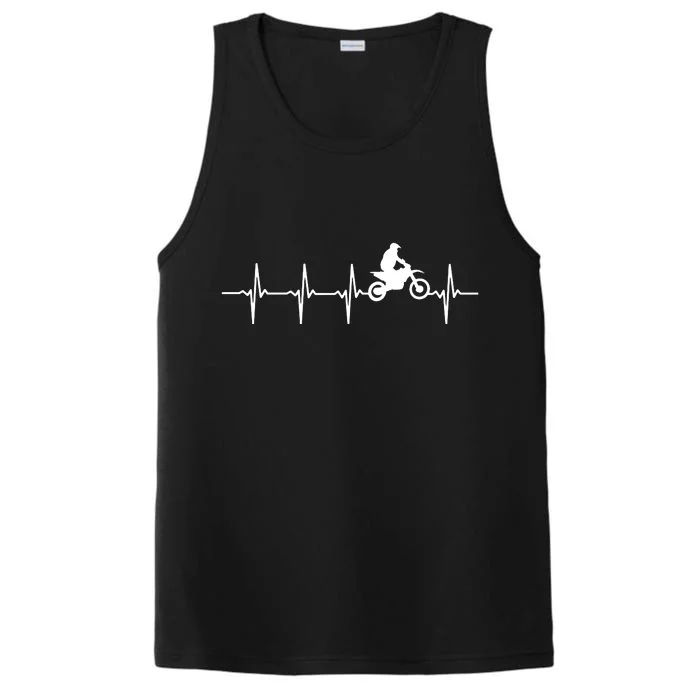 Motocross Heartbeat For Bikers Performance Tank