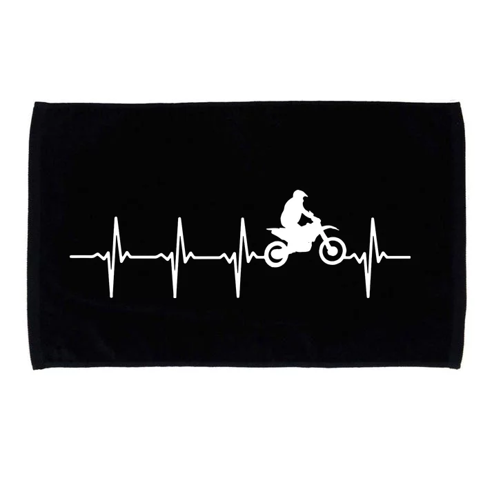 Motocross Heartbeat For Bikers Microfiber Hand Towel