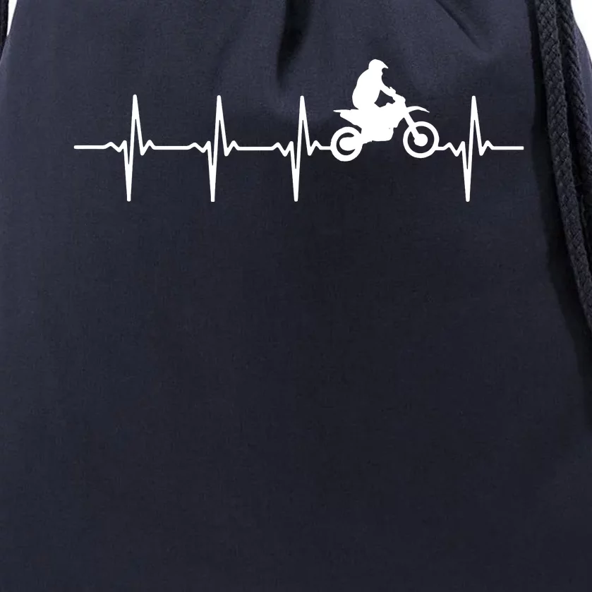 Motocross Heartbeat For Bikers Drawstring Bag