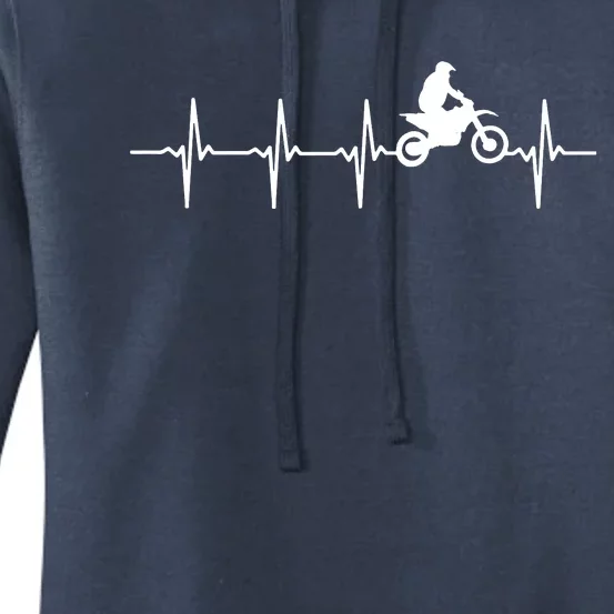 Motocross Heartbeat For Bikers Women's Pullover Hoodie