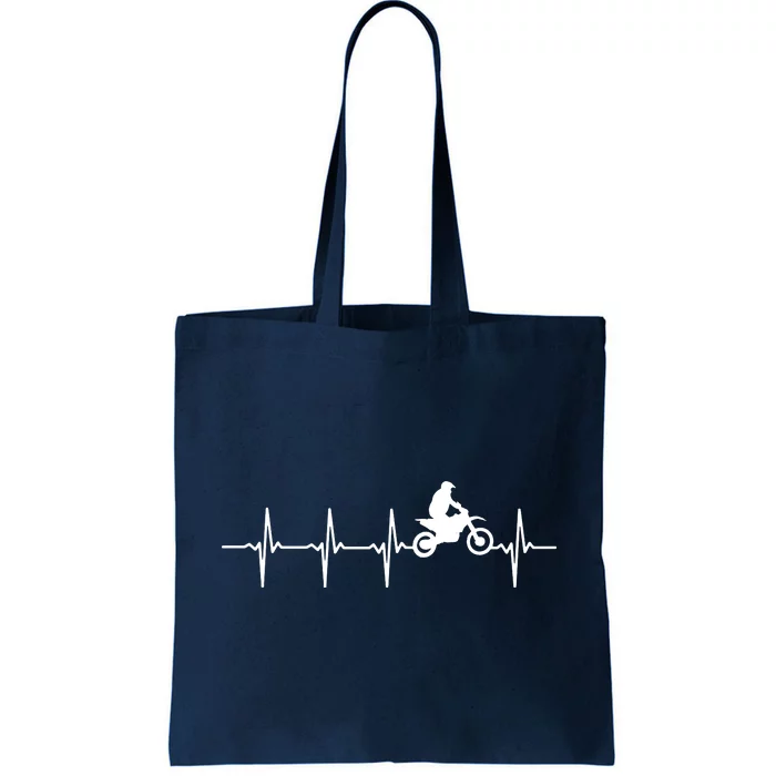 Motocross Heartbeat For Bikers Tote Bag