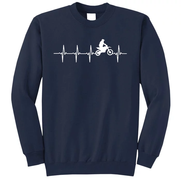 Motocross Heartbeat For Bikers Tall Sweatshirt