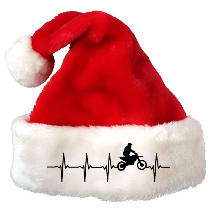 Motocross Heartbeat For Bikers Premium Christmas Santa Hat