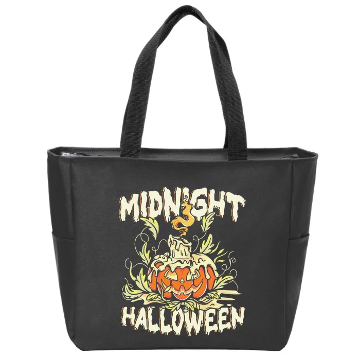 Midnight Halloween Funny Zip Tote Bag