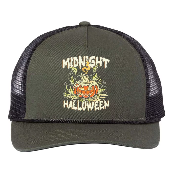 Midnight Halloween Funny Retro Rope Trucker Hat Cap