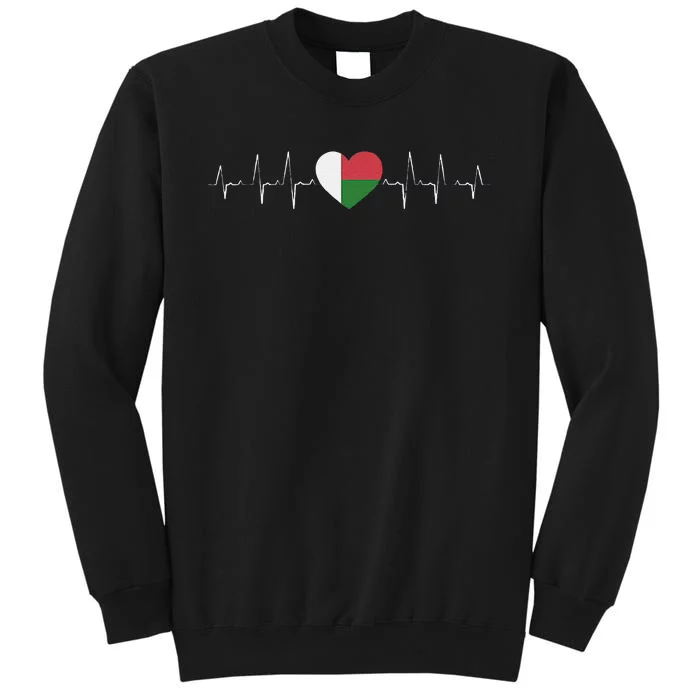 Madagascar Heartbeat Flag Tall Sweatshirt