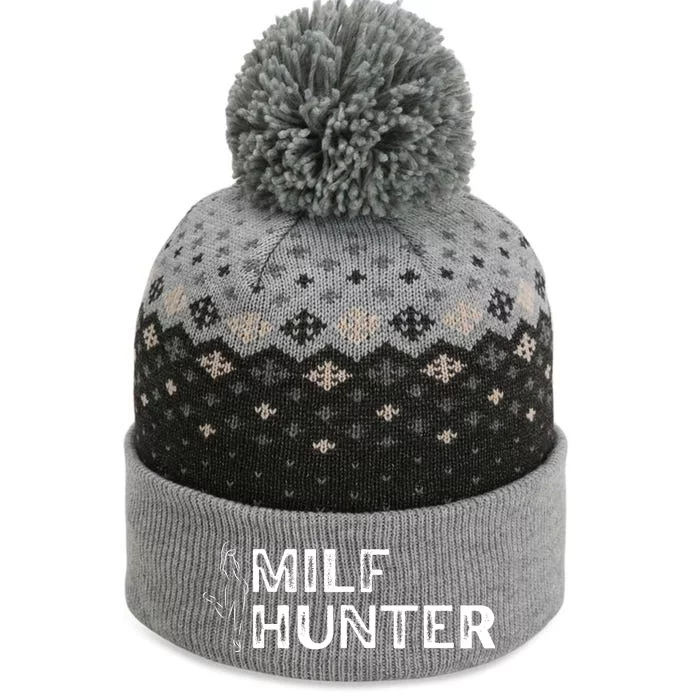 Milf Hunter Funny Adult Humor Gift The Baniff Cuffed Pom Beanie