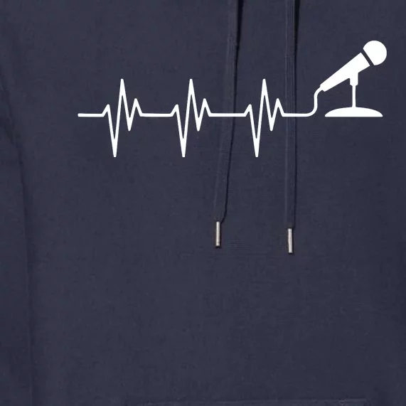 Microphone Heartbeat Funny Singer Singing T Gift Premium Hoodie