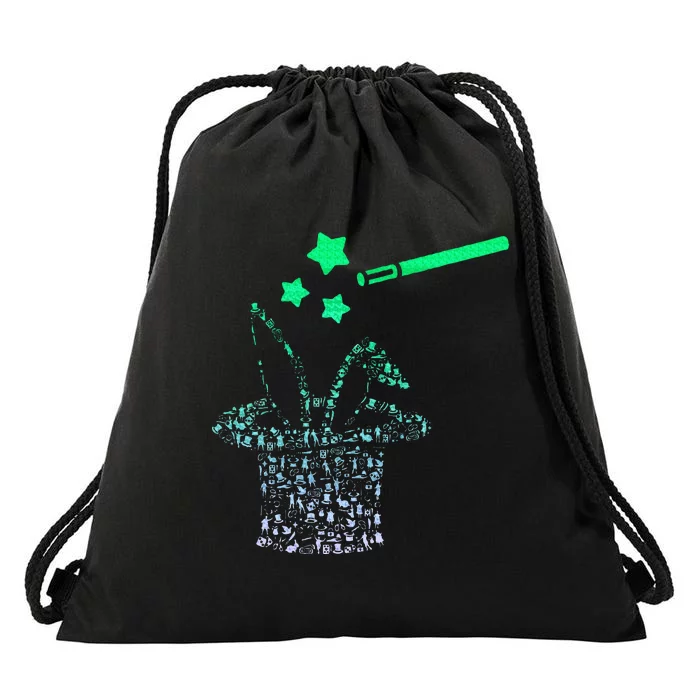 Magicians Hat For Magician Magic Icons Magician Drawstring Bag