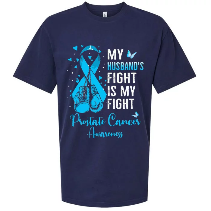 My Husbands Fight Is My Fight Prostate Cancer Awareness Sueded Cloud Jersey T-Shirt