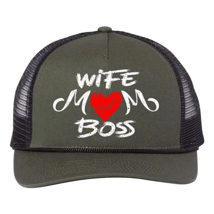 Mom´s Heart For Mother's Day With Statet Wife Mom Boss Gift Retro Rope Trucker Hat Cap