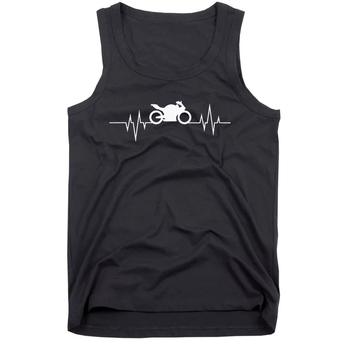 Motorcycle Heartbeat For Motorcyclist And Biker Tank Top