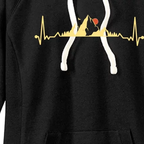 Mountain Heartbeat Fun Snowboarding And Skiing Tees Gift Women's Fleece Hoodie