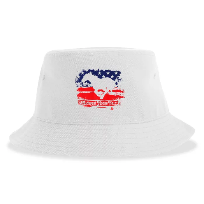 Midwest Horse Fair Redwhiteblue Flag Sustainable Bucket Hat