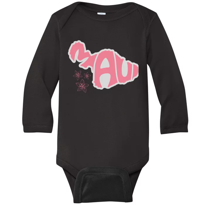 Maui Hawaii Floral Baby Long Sleeve Bodysuit