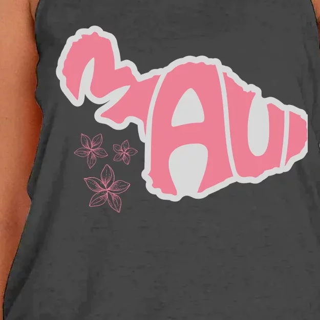 Maui Hawaii Floral Women's Knotted Racerback Tank