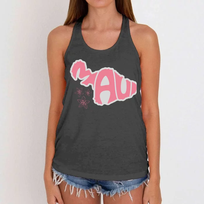 Maui Hawaii Floral Women's Knotted Racerback Tank