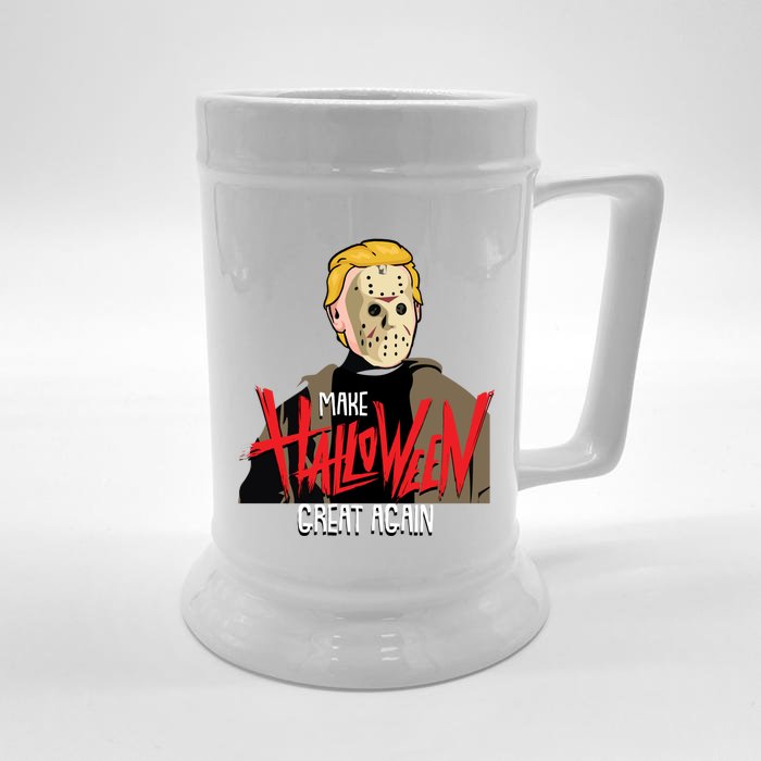 Make Halloween Great Again Funny Trump Lazy Costume Gift Front & Back Beer Stein