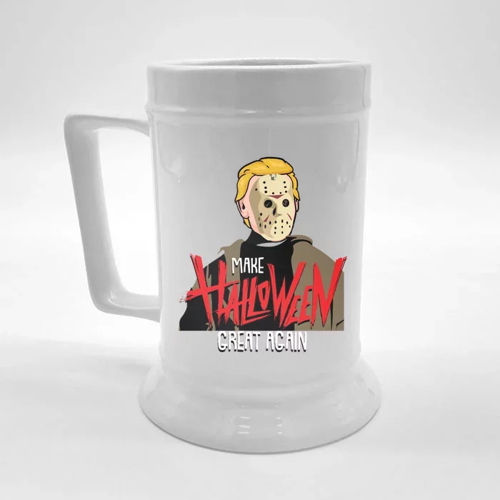 Make Halloween Great Again Funny Trump Lazy Costume Gift Front & Back Beer Stein