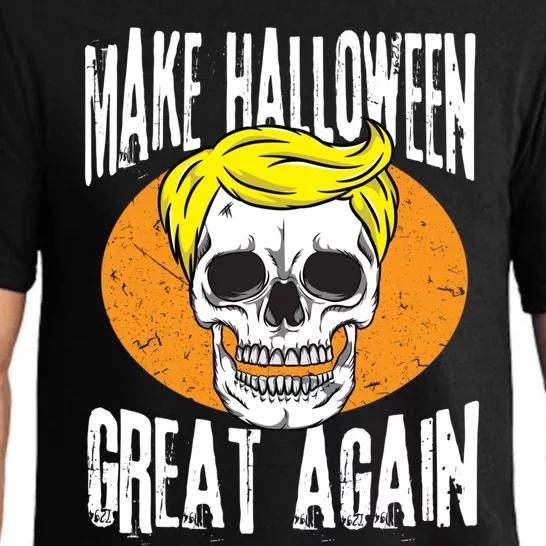 Make Halloween Great Again Funny Trump Skull Skeleton Bones Cool Gift Pajama Set