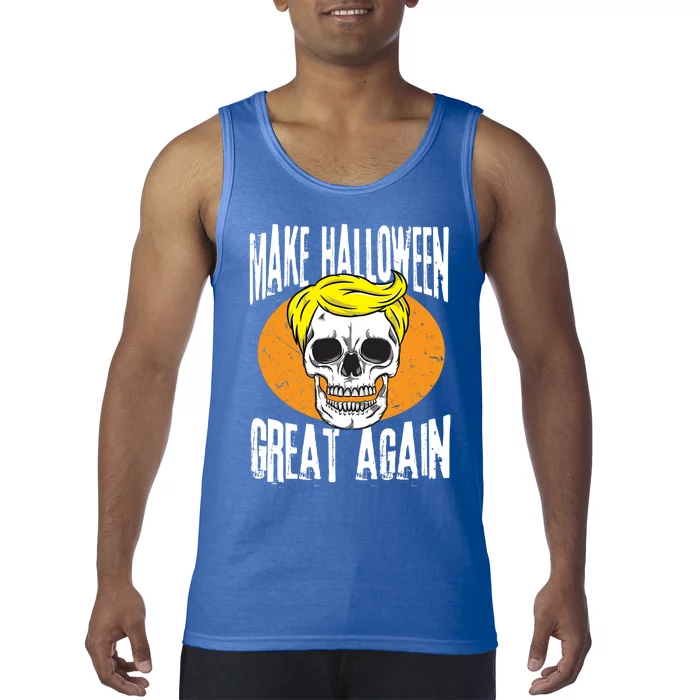 Make Halloween Great Again Funny Trump Skull Skeleton Bones Cool Gift Tank Top