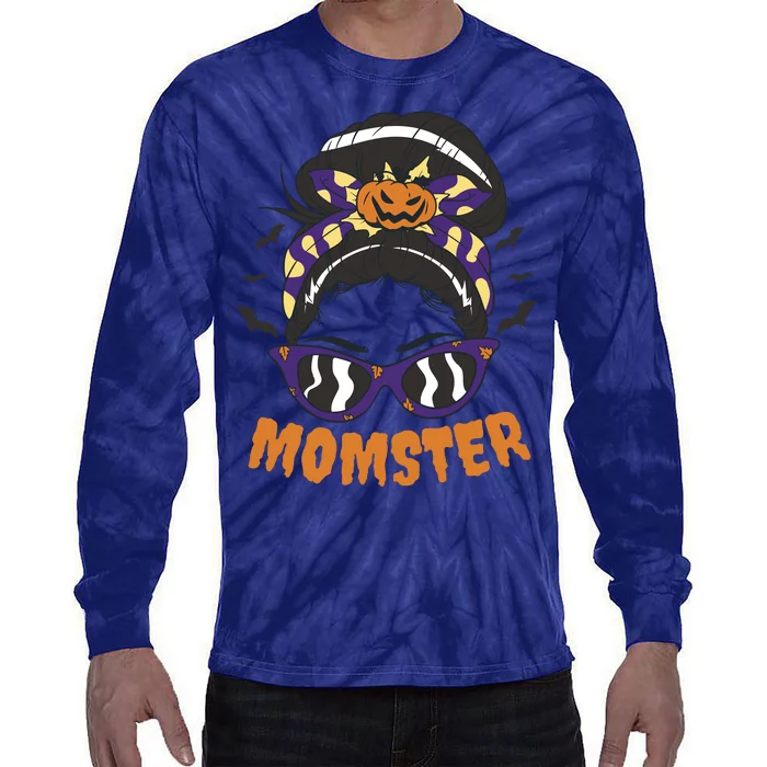 Momster Halloween Gift For Mom Tie-Dye Long Sleeve Shirt