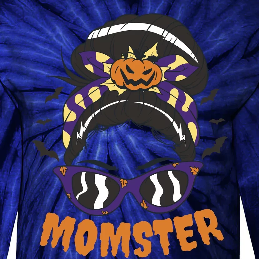 Momster Halloween Gift For Mom Tie-Dye Long Sleeve Shirt