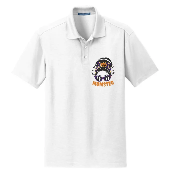 Momster Halloween Gift For Mom Dry Zone Grid Performance Polo